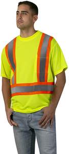 Camiseta de Seguridad Reflectante con X en la Espalda, ANSI Clase 3, Alta Visibilidad, Manga Corta con Bolsillos - Product Image 4