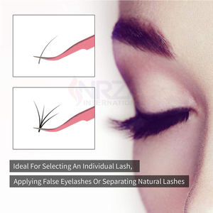 Pinzas de extensión de pestañas de acero inoxidable con logotipo personalizado de alta calidad herramienta de belleza puntiaguda empaquetada a granel - Product Image 3