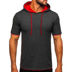 T-shirts à capuche personnalisés 100% coton de haute qualité pour hommes T-shirts à capuche respirants à séchage rapide légers et vierges pour hommes - Product Image 4