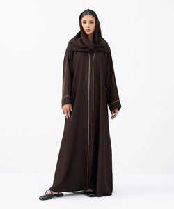 Nouvelles robes Abaya de luxe Dubaï 2025, à devant ouvert, pour femmes, vêtements islamiques modestes en polyester 2 pièces pour l'été - Product Image 3