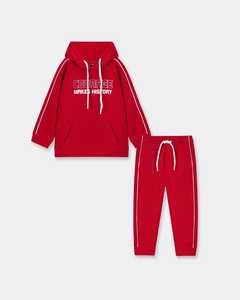 ชุดวอร์มกางเกงสองชิ้นมีฮู้ดสำหรับฤดูหนาวกางเกงวิ่งออกกำลังกายลำลองฟิตเนสยิมเป็นมิตรต่อสิ่งแวดล้อมผ้าโพลีเอสเตอร์100% - Product Image 1