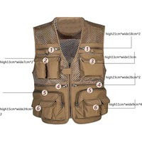 Professionnel personnalisé coton Polyester hommes Multi poches Cargo utilitaire gilet vêtements de travail gilet Sport gilet Multi poches gilet