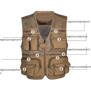 Professionnel personnalisé coton Polyester hommes Multi poches Cargo utilitaire gilet vêtements de travail gilet Sport gilet Multi poches gilet - Product Image 5