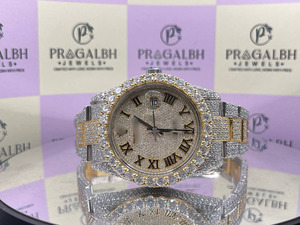 นาฬิกาบุรุษฮิปฮอปน้ำแข็งอัตโนมัติเต็มรูปแบบโชว์หน้าอกใหญ่ลงเครื่องประดับเพชรที่กำหนดเองทำจากสแตนเลส - Product Image 4