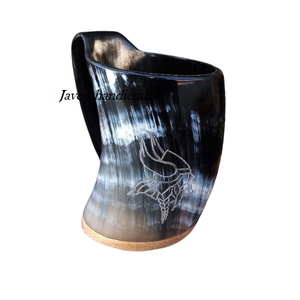 Taza de cuerno de buey de lujo, empuñadura de estilo náutico, nuevo diseño del mejor fabricante para cerveza, café, beber, pulido, venta al por mayor - Product Image 3