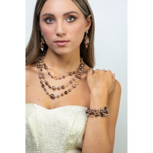 Bracelet artisanal pour femme fabriqué en Italie avec perles et perles de verre, plaqué or 18 carats - Product Image 2