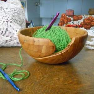 Large wooden yarn holder handcrafted glossy finished needle work storage holder durable & portable wooden yarn <b>bowl</b> for knitters - Product Image 6