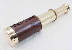 Télescope Pirate polonais en laiton vintage avec poignée en cuir Télescope Spyglass Navigation maritime pour la chasse et l'observation des oiseaux - Product Image 3