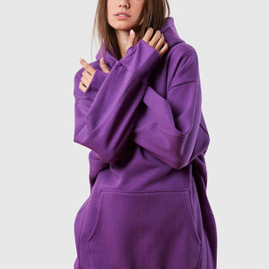 OEM 100% algodón de alta calidad cálido 300GSM polar material pesado bordado sudaderas con capucha de gran tamaño para hombres y mujeres invierno al por mayor - Product Image 4