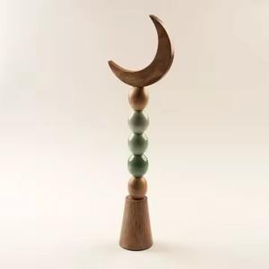 Base de Madera con Forma de Luna para Caligrafía, Adorno Decorativo Árabe para Ramadán, Artesanía Metálica Hecha a Mano, Celebración del Eid - Product Image 6
