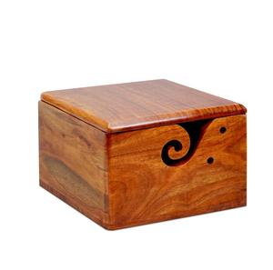 Bol en fil avec couvercle grand support fait main pour crocheter bol à tricoter avec crochet cadeau et sac de voyage - Product Image 5