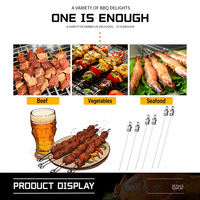 Brochettes de barbecue en acier inoxydable pour jardin, foyer extérieur, grillades, cuisson en plein air, vente en gros