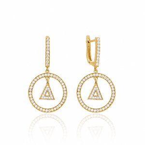 Round Triangle Geometric Shape Wholesale Handmade Rhodium 925 Silver Sterling <b>Fine</b> Jewelry Wholesale Dangle <b>Earrings</b> - Product Image 4