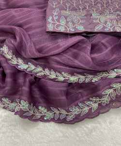 Diseñador Georgette bordado secuencia vestido de trabajo parte inferior con dupatta desgaste del partido precio al por mayor Ropa Étnica - Product Image 3