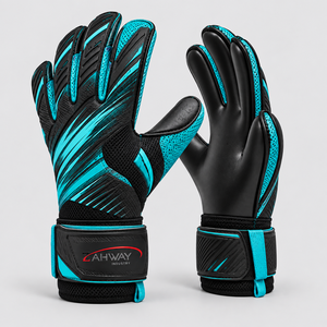 Gants de gardien de but professionnels personnalisés en gros, en latex antidérapant, protection des doigts, haute qualité, pour le football - Product Image 2