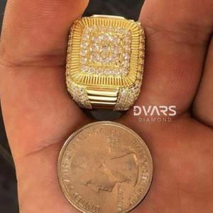 Anillo de Hombre de Plata de Ley 925 con Moissanita VVS, Estilo Hip Hop, para Boda, Aniversario, Fiesta, Diseño de Lujo, Unisex, Varios Tamaños - Product Image 5