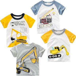 Enfant en bas âge garçon tricoté élégant et confortable coton t-shirt personnalisé Applique Boutique vêtements pour l'été - Product Image 1