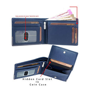 Hommes faits à la main unisexe luxe Vintage fermeture à glissière mince longue RFID bloquant Premium qualité en cuir véritable PC portefeuilles courts - Product Image 3