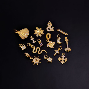 Pendentif à breloque fleur marguerite plaqué or à la mode avec micro pavé de zircone cubique composant de bijoux floraux élégants pour collier à faire soi-même - Product Image 6