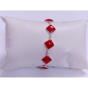 Bracelet perlé en argent sterling 925 avec pierre précieuse corail bijoux fins à la mode pour filles et femmes BR0127-GS - Product Image 4