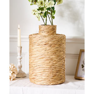 Lakelyn <b>Decorative</b> Water Hyacinth Stem Vase Natural Color 34cm Height 22cm Diameter Elegant <b>Bottles</b> Collection - Product Image 4