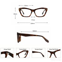 Monture de lunettes optiques unisexe œil de chat en BIO-acétate de haute qualité avec logo personnalisé pour homme et femme
