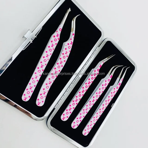 Pinces à cils professionnelles anti-magnétiques en acier inoxydable, prise parfaite pour les extensions de cils, emballage personnalisé avec logo, haute qualité - Product Image 2