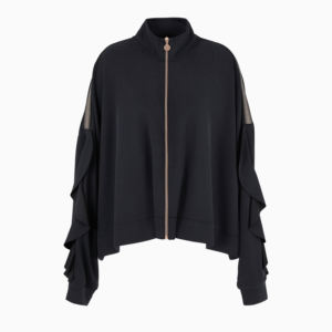 Combinaison de survêtement zippé en mélange de modal extensible précieux bras ondulés drapés High Street Fashion nouveauté survêtements - Product Image 3