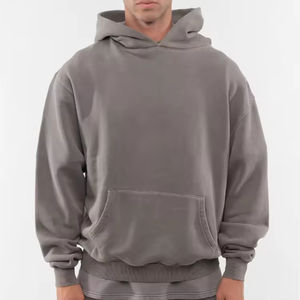 Sweat à capuche oversize de luxe pour homme en polyester/coton épais, coupe décontractée, couleur unie, style streetwear, automne - Product Image 4