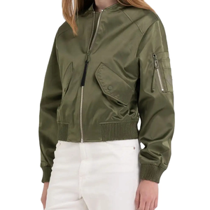 Bomber en laine personnalisée de haute qualité pour femmes, surdimensionné, veste en satin, grande taille, style baseball, patch respirant brodé pour les filles - Product Image 1