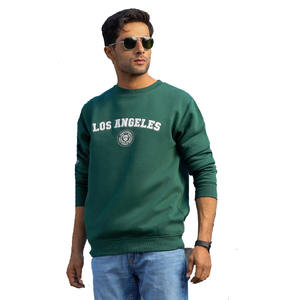 Nueva llegada de invierno Sudaderas de cuello redondo bordadas en verde para hombres Sportar Industry ofrece tarifas al por mayor a granel para la venta - Product Image 1