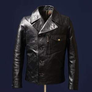 Chaquetas de cuero genuino vintage clásico: una durabilidad básica de moda clásica atemporal elegancia elegante moda mate brillante - Product Image 3