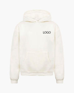 100% algodón peso pesado pulóver sudaderas con capucha hombres y sudadera cremallera-Up estilo sólido holgado gota hombro Y2K estilo Streetwear - Product Image 4