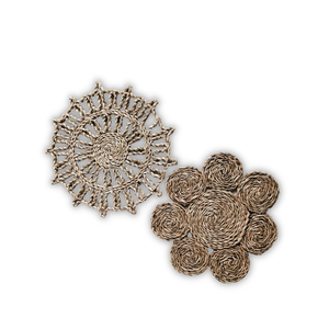 High Quality <b>Seagrass</b> <b>Placemat</b> Handpainted Eco-friendly Raffia Fringe Border Shape Design Parties Special Occasions Vecraft - Product Image 5