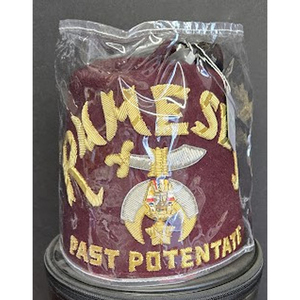 VTG Shriners Regalo Lana Fez Sombrero Borgoña Masones Masónico Regalia - Product Image 1