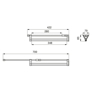 Organizer per armadio con chiusura estraibile in alluminio verniciato nero Emuca - Product Image 5