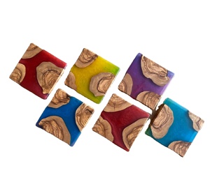 Epoxy Resin Colorful Design Worth of Money Handicraft Products for Home and <b>Kitchen</b> Stone Coasters Placemats - Product Image 1