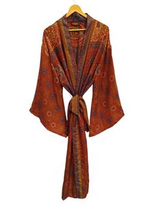 Ropa de playa, camisa, kimono de seda para mujer, ropa de casa y suave multicolor, blusa de seda multicolor, Túnica de kimono envolvente corta - Product Image 2