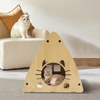 Maison pour chat d'intérieur en bois MDF du Vietnam, tunnel, meubles, triangle, abri de jeu, grattoir pour chat, zone de divertissement