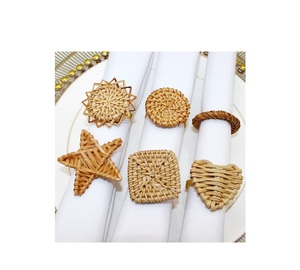 มาใหม่และการออกแบบที่ไม่ซ้ํากันที่ทําด้วยมือหวายแหวนผ้าเช็ดปากหัวเข็มขัดที่มีรอบผู้ถือผ้าเช็ดปากโลหะรูปทรง - Product Image 6