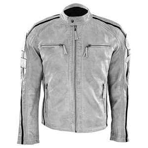 Chaqueta de cuero para hombre con cremallera de gran calidad Chaqueta de invierno de alta calidad con estilo de cuero de vaca genuino - Product Image 1