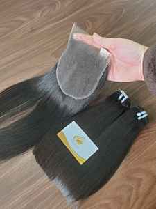 2024 nouveau produit chaud 100% faisceau de cheveux vietnamiens bruts os soyeux cheveux vierges brésiliens droits pour tresser la dentelle HD - Product Image 6