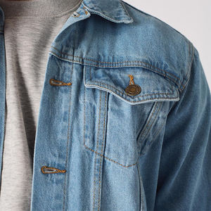 Veste en jean pour hommes décontracté Vintage coupe régulière boutonné élégant vêtements d'extérieur de tous les jours vestes en jean pour hommes avec poche - Product Image 4