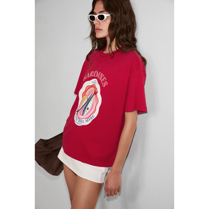 GRIMELANGE SARDI Camiseta de Mujer con Detalle Estampado, 100% Algodón Orgánico, Tela Suave - Product Image 3