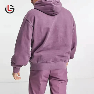 ชุดวอร์มผ้าฝ้าย 100% หนานุ่ม ไซส์ใหญ่พิเศษ สำหรับฤดูหนาว มีฮู้ด สีพื้น ล้างสีแบบ Acid Wash สำหรับผู้ชาย - ผลิตตามสั่ง คุณภาพสูง บริการ ODM OEM - Product Image 5