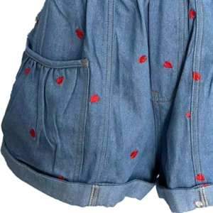 Pantalones cortos para mujer Verano Cómodo Algodón Cintura elástica Transpirable Algodón Cordón Pantalones cortos casuales con bolsillos - Product Image 2