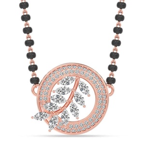 Stonewels Periwinkle Mangalsutra Modern Elegance with <b>Black</b> Beads and Unique Blue <b>Pendant</b> Featuring Diamond As Main Stone - Product Image 5