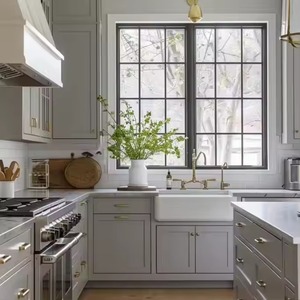 Armoires de cuisine traditionnelles aux normes américaines avec comptoirs complets en contreplaqué pour un stockage efficace - Product Image 4