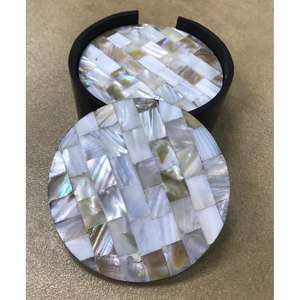 ที่รองแก้วหอยมุกอุปกรณ์เครื่องดื่มระดับพรีเมียมใน6-Pcs - Product Image 1