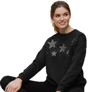 Pull à capuche en molleton pour femme à quantité minimale de commande bas Sweat à manches longues pour femme Pull Baggy Sweat à col rond pour femme - Product Image 1